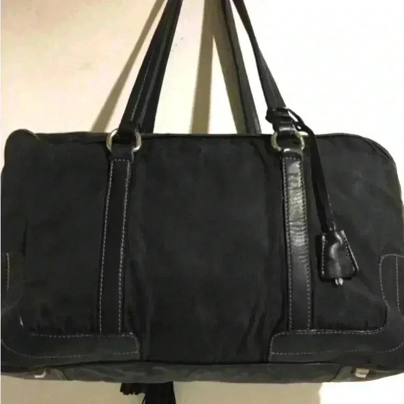 Prada canvas/leather black  satchel handbag - Picture 2 of 11